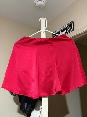 Bright Pink Flared Mini Skirt